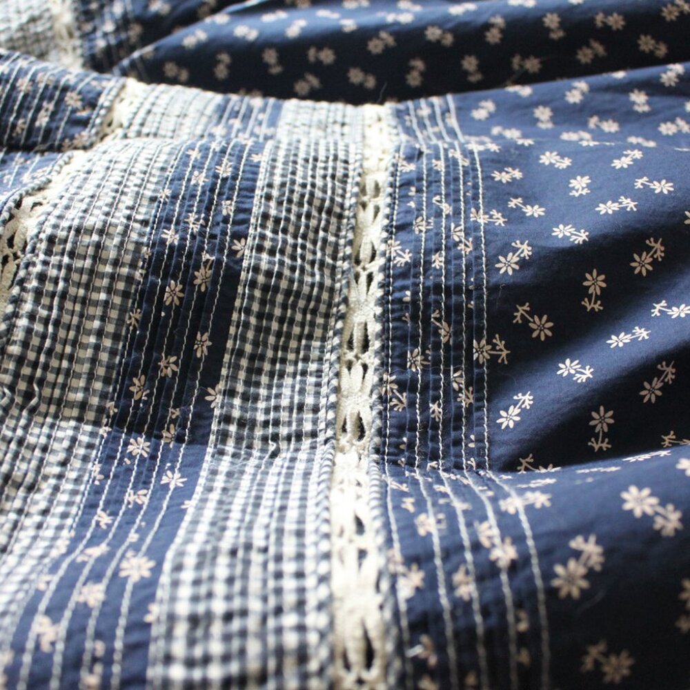 New Doen Rosanna Skirt in Indigo Calico, Size XS - Picture 14 of 15